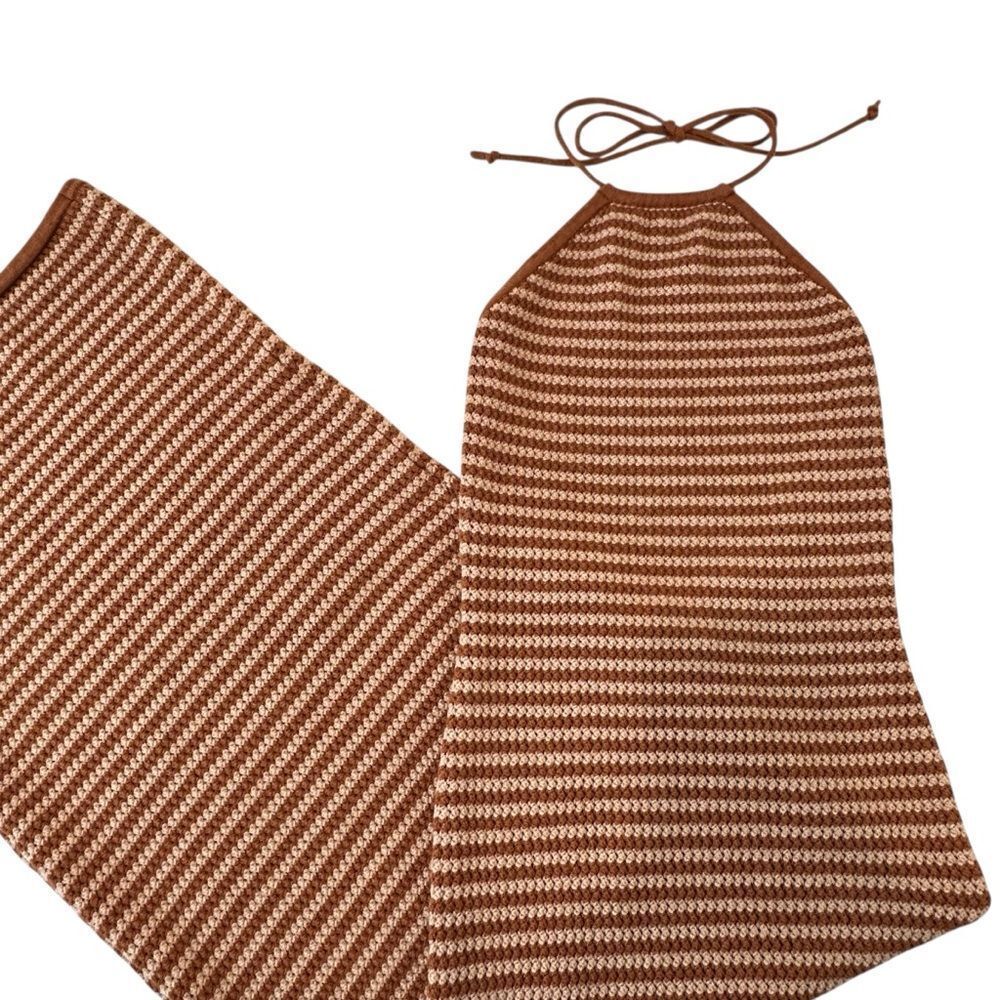Ronny Kobo Clarice Strioed Knit Halter Dress, XS - Picture 7 of 9